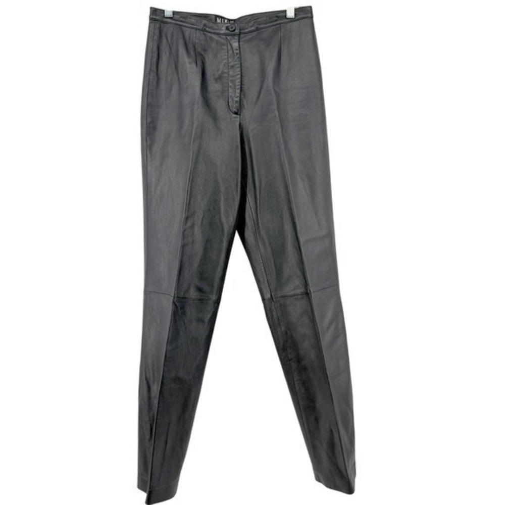 MIXT Leather Pants Womens 8 Black High Waist Straight Leg Lined 90's Y2K
